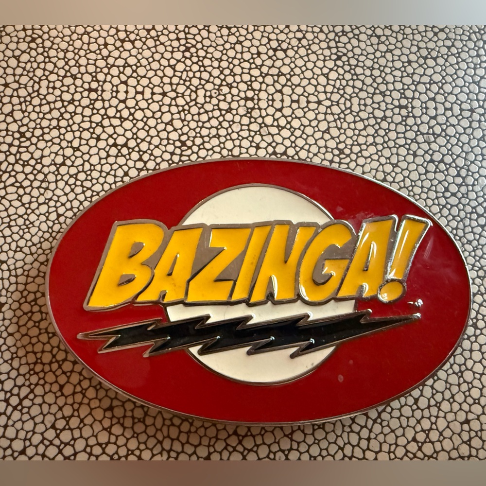 🌻 3/$12 Bazinga Red and Yellow Belt Buckle Big Band Theory
